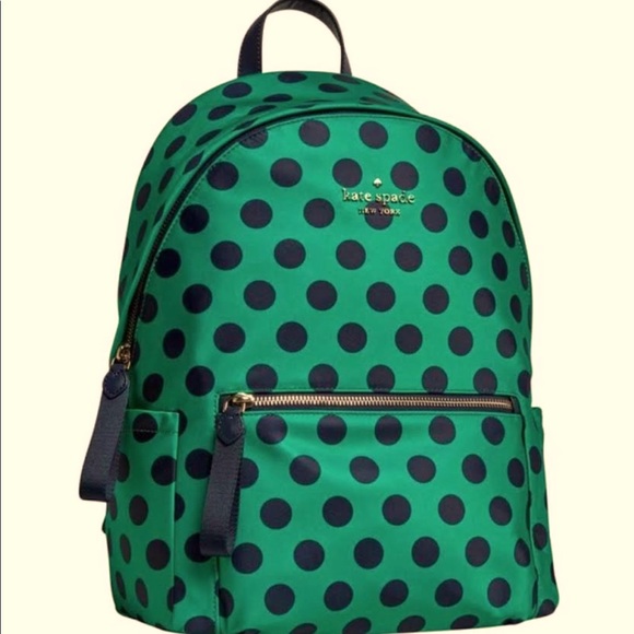 kate spade Handbags - Kate Spade Nylon Chelsea Delightful Dot Large Back Pack Multicolor Green